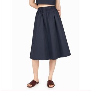 Everlane Clean Cotton Pull-On Midi Skirt